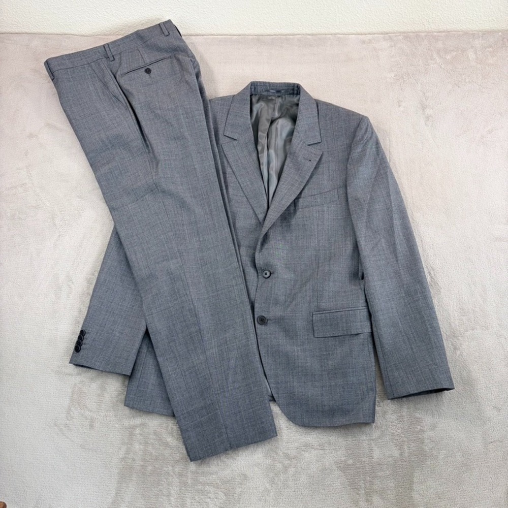 Vitale Barberis Canonico 2 Piece Super 110s Suit Grey Wool Men 42R Pants 34x32